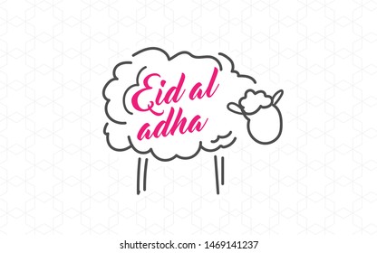 Feast of the Sacrif (Eid al-Adha Mubarak) Feast of the Sacrifice Greeting (Turkish: Kurban Bayraminiz Kutlu Olsun) Holy days of muslim community. Billboard, Poster, Social Media, Greeting Card templat