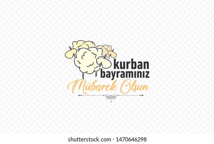 Feast of the Sacrif (Eid al-Adha Mubarak) Feast of the Sacrifice Greeting (Turkish: Kurban Bayraminiz Kutlu Olsun) Holy days of muslim community. Billboard, Poster, Social Media, Greeting Card templat