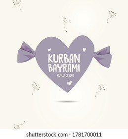 Feast of the Sacrif (Eid al-Adha Mubarak) Feast of the Sacrifice Greeting (Turkish: Kurban Bayraminiz Kutlu Olsun) Holy days of muslim community. Billboard, Poster, Social Media, Greeting Card