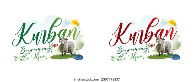 Feast of the Sacrifice (Eid al-Adha Mubarak) Feast of the Sacrifice Greeting (Turkish: Kurban Bayraminiz Kutlu Olsun) Holy days of muslim community.