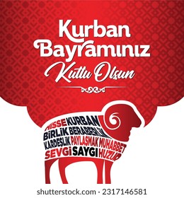 Feast of the Sacrifice (Eid al-Adha Mubarak) Feast of the Sacrifice Greeting (Turkish: Kurban Bayraminiz Kutlu Olsun) Holy days of muslim community. kutlu olsun