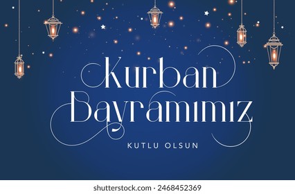 Feast of the Sacrifice (Eid al-Adha Mubarak) Feast of the Sacrifice Greeting (Turkish: Kurban Bayraminiz Mubarek Olsun) Holy days of muslim community. Islamic background.