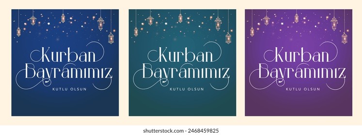 Feast of the Sacrifice (Eid al-Adha Mubarak) Feast of the Sacrifice Greeting (Turkish: Kurban Bayraminiz Mubarek Olsun) Holy days of muslim community. Islamic background.