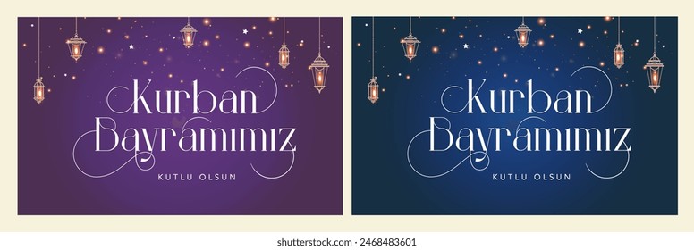 Feast of the Sacrifice (Eid al-Adha Mubarak) Feast of the Sacrifice Greeting (Turkish: Kurban Bayraminiz Mubarek Olsun) Holy days of muslim community. Islamic background.