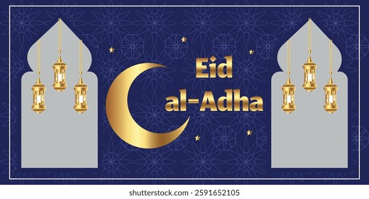 Feast of Sacrifice, Kurban Bayram, Islamic holiday, Blessed holiday, Happy holiday! Muslim holidays, Eid al-Adha, obedience, devotion, mercy. Vector illustration