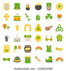 Feast of Saint Patrick vector set, flat style icon