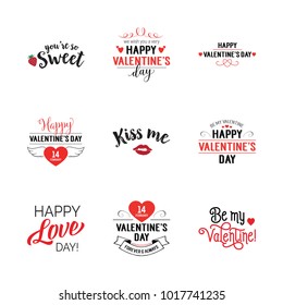 Feast of Saint Valentine lettering set