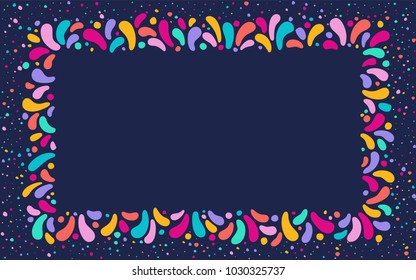 Feast vector frame Art graphics for Celebration decorate. Set of colorful frames. Element for party, masquerade and carnival design invitation, gift card, flyer, brochure, banner, badge, icon, poster