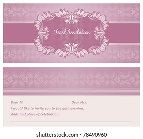 Feast-invitation, background, template. Can be used for invitations to any of your ceremony. For example a wedding.