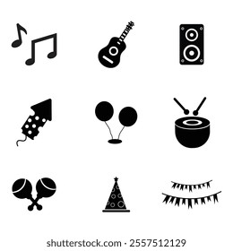 Feastival and Party set vector icons 