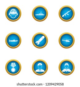 Feat icons set. Flat set of 9 feat vector icons for web isolated on white background