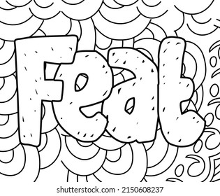 Feat Motivational Word Coloring Page Inspirational Stock Vector ...