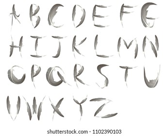 Feather Alphabet Vector Design