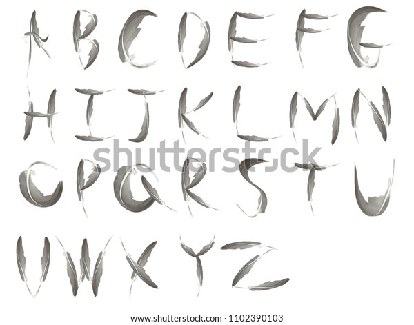 Feather Alphabet Vector Design Stock Vector (Royalty Free) 1102390103