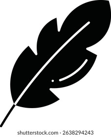 Feather animal glyph vector, icon, design