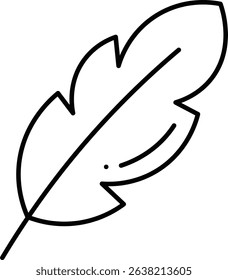 Feather animal vector, line icon, design