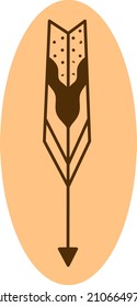 Feather arrow, illustration, vector on a white background.