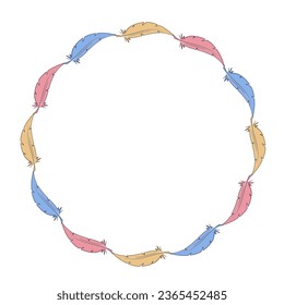 feather art drawn round frame