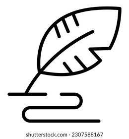 Feather art icon outline vector. Class artist. Design kid