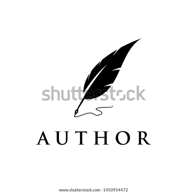 Feather, author / writer logo\
design