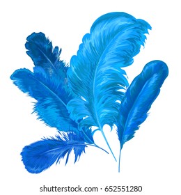 Feather background. Abstract Composition with Decorative Bird Feathers. Vector illustration