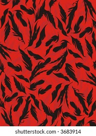 feather background- black and red vector illustration