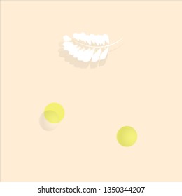Feather with ball Icon Set Vector. Feather with ball Vector Illustration pattern