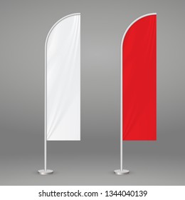 Feather Beach Flag Template. Blank Event Flags