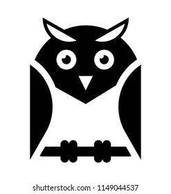 
A feather bird with broad bulging eyes depicting owl used as symbol of knowledge and wisdom 
