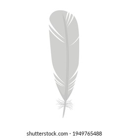 Feather of bird cartoon vector icon.Cartoon vector illustration watercolor of pen. Isolated illustration of feather of bird icon on white background.