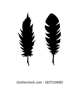 Feather of bird icon isolated on white. Vector stock illustration. EPS 10