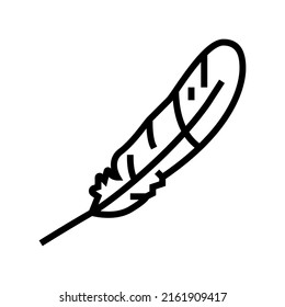 feather bird line icon vector. feather bird sign. isolated contour symbol black illustration