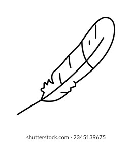 feather bird line icon vector. feather bird sign. isolated contour symbol black illustration