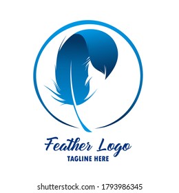 Logo de Feather bird moderno, adecuado para periodistas y empresas de impresión