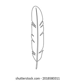 Feather bird vector outline icon. Vector illustration quill on white background. Isolated outline illustration icon of feather bird .