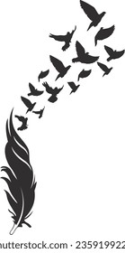 Feather to birds Silhouette, Birds of a Feather SVG svg