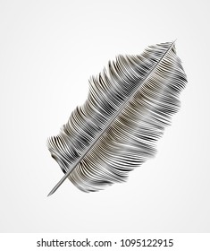 feather black pen