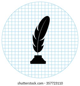 Feather -  black vector icon