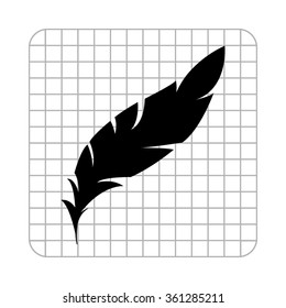 Feather  - black vector icon