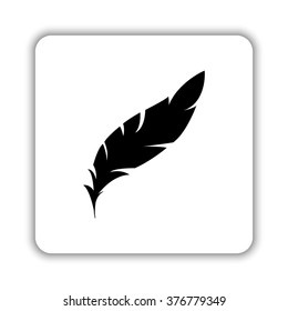 Feather  - black vector icon