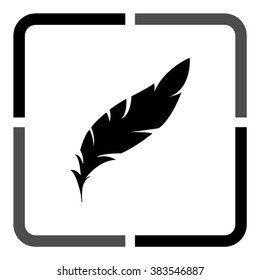 Feather  - black vector icon