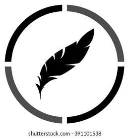 Feather  - black vector icon