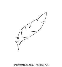 Feather  - black vector icon