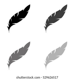 Feather  - black vector icon