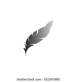 Feather -  black vector icon