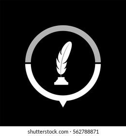 Feather  -  black vector icon