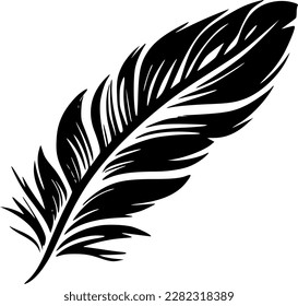 Feather | Black and White Vector illustration