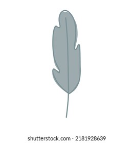 Feather blue vector illustration in flat style for stickers, fabric, textile, nursery