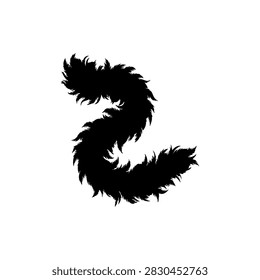Feather Boa silhouette vector flat design on white background.
