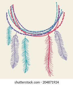 Feather Boho Neckline